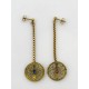 Pendants d'oreilles métal doré, coqs de montre anciens reconditionnés