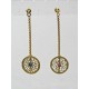Pendants d'oreilles métal doré, coqs de montre anciens reconditionnés