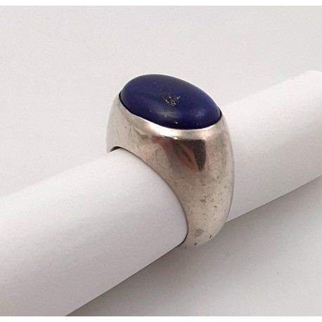 Importante bague argent lapis lazuli T.56/57 21,8 gr.