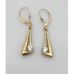 Pendants d'oreilles en or 9 carats et brillants cz