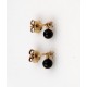 Petites boucles d'oreilles en or et onyx
