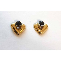 Clous d'oreilles or et saphirs