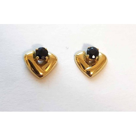 Clous d'oreilles or et saphirs
