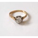 Bague ancienne 2 ors diamant 0,40 ct T.54