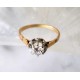 Bague ancienne 2 ors diamant 0,40 ct T.54