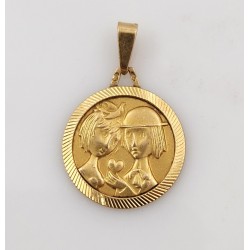 Médaille Amoureux de Peynet en or Ø 16 mm