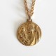 Médaille de Saint Christophe en or + chaîne plaqué or