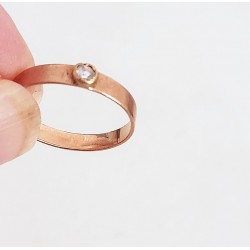 Bague ancienne or rose et rose de diamant, T.40