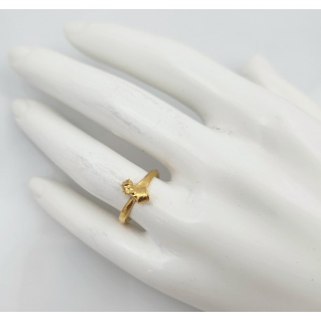 Bague de créateur, années 50/70, plaqué or T.54