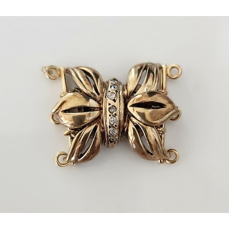 Fermoir collier 3 rangs plaqué or