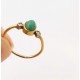 Bague ancienne en or 18 carats, turquoise et roses de diamant T.53