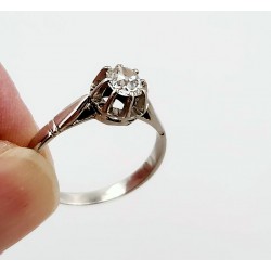 Bague or et platine diamant de taille ancienne  0,35 ct T.51