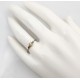 Fine bague or gris, petite perle et roses de diamant, T. 55