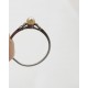 Fine bague or gris, petite perle et roses de diamant, T. 55