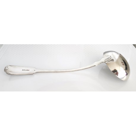 Grande louche anglaise en métal argenté, impeccable