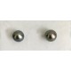 Boucles d'oreilles or blanc perles de Tahiti 8 mm, fermoirs ALPA