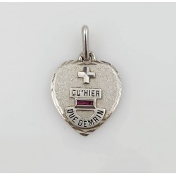 Petite médaille d'amour or blanc