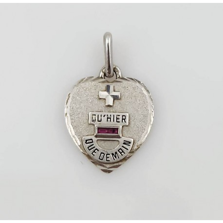 Petite médaille d'amour or blanc