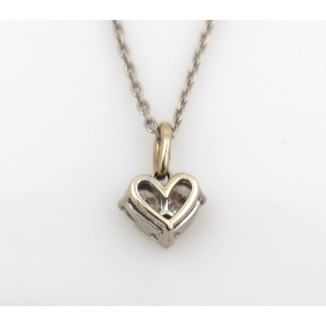Collier, chaîne et pendentif or blanc et diamants 0,23 ct