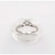 Bague or blanc 18 carats diamant solitaire 0,35 carat T.51