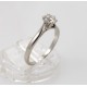 Bague or blanc 18 carats diamant solitaire 0,35 carat T.51