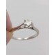 Bague or blanc 18 carats diamant solitaire 0,35 carat T.51